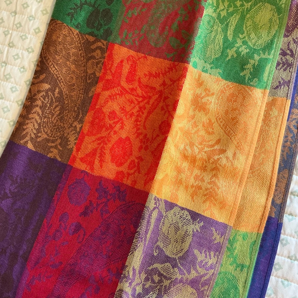 Colorful Patterned Scarf Wrap Shawl 80”x50” nwot new